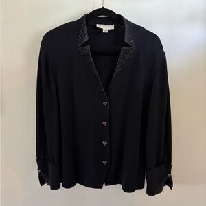 St. John Black Blazer Versatile Suit Jacket